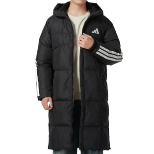 Adidas/阿迪达斯 运动生活系列 连帽保暖羽绒服男款黑色JG3840