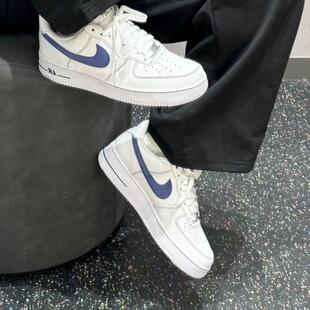 Nike/耐克AirForce1Low皮革百搭低帮板鞋男款白蓝色HQ2037-100