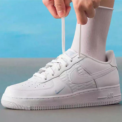 Nike/耐克 Air Force 1  低帮 儿童板鞋 白色 青少年 IH4475-100