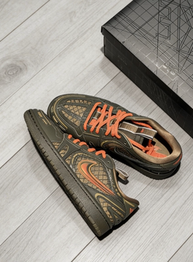 Nike/耐克Air Jordan 1 MMV3低帮篮球鞋男女同款橄榄绿HQ2186-300