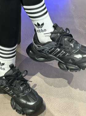 Adidas/阿迪达斯 轻便舒适耐磨低帮休闲跑步鞋男女款灰黑JR3086