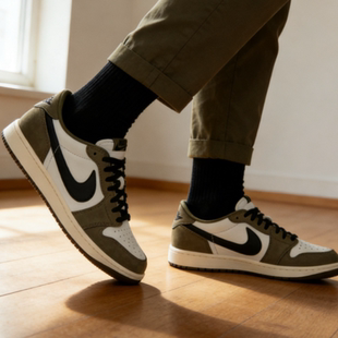 Nike/耐克AirJordan1 RetroLowOG低帮篮球鞋男款橄榄绿HQ6998-200