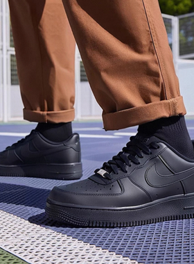 Nike/耐克 AirForce 1 07 黑武士低帮板鞋男女同款黑色CW2288-001
