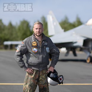 德国进口德军原品户外加厚羊皮短款 翻毛领皮衣飞行夹克真皮外套男