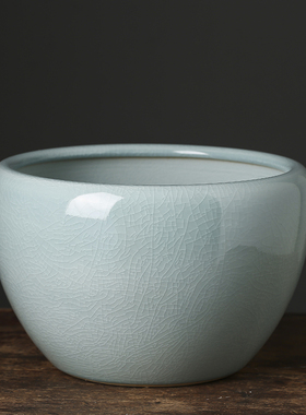 睡莲碗莲盆缸专用陶瓷大号土培植物 一叶莲荷花盆铜钱草水培器皿