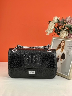 泰国鳄鱼皮女包真皮时尚小香包大容量链条包斜挎单肩包女士小方包