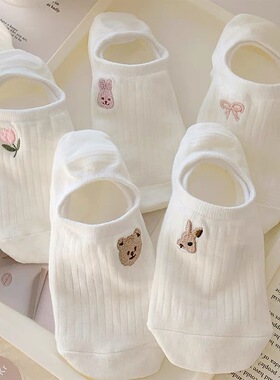 春夏季白色隐形女短袜薄透气浅口日系可爱ins潮百搭船袜网红学生