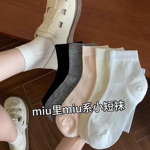 夏季薄款透气白色芭蕾风短袜子女