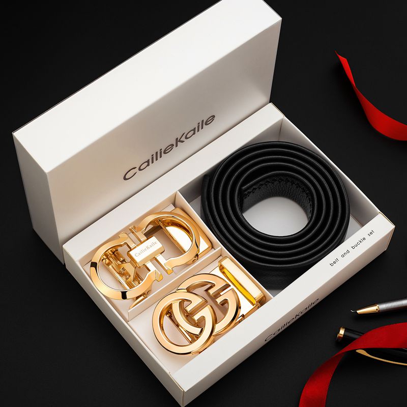 男士皮带真皮自动扣腰带男款2025新款奢侈品潮年轻人商务名牌裤带