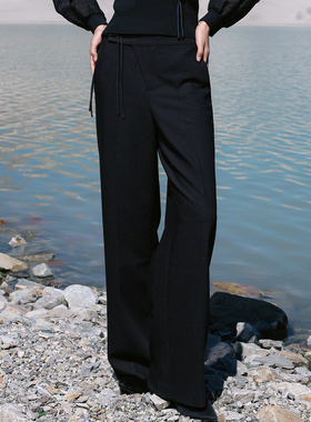 婉甸2026春季新品黑色阔腿裤长款直筒裤1251P05XJ1YX