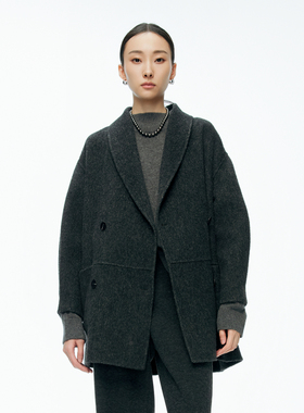 婉甸2025年冬季新品火山灰中长款双面呢外套1244E14SX3