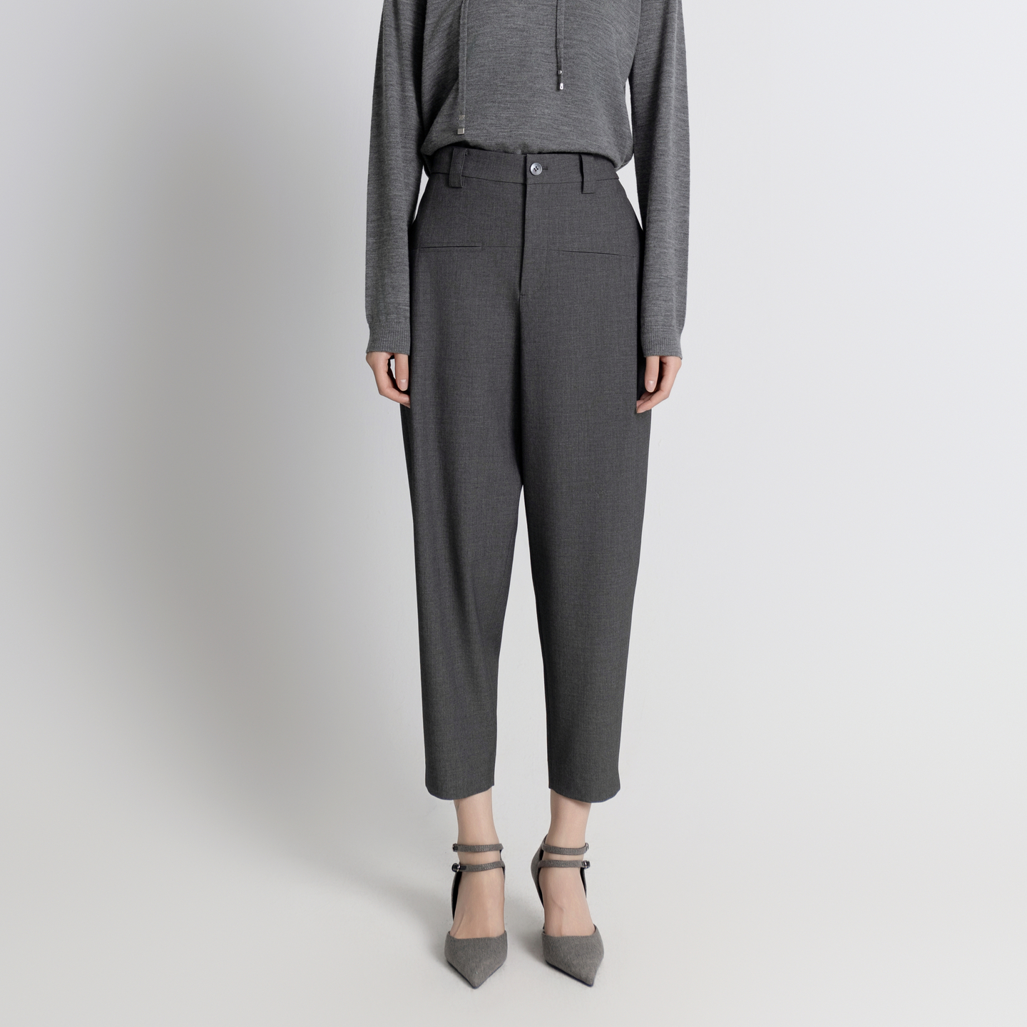 婉甸2025年秋季新品岩石灰哈伦长裤1243P10GL2