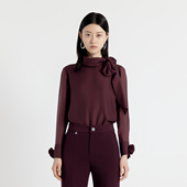 婉甸2025年秋季 酱紫色套头上衣1243H11DM4 新品