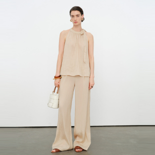 1252L03RS2 米黄色天丝套装 婉甸2026夏季 新品