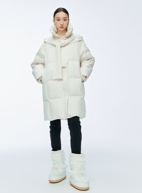 婉甸2025年冬季新品白色长款羽绒服1244D35SX5
