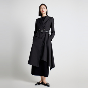 婉甸2025年秋季 深岩石灰风衣长外套1243B02DM4 新品