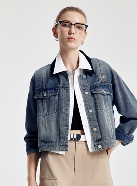 婉甸2026春季新品雾蓝色丹宁外套1251O15GX3