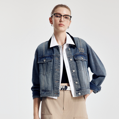 婉甸2026春季新品雾蓝色丹宁外套1251O15GX3