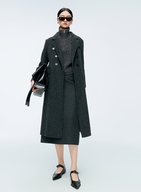 婉甸2025年冬季新品火山灰双面呢大衣1244C14SX3
