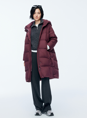婉甸2025年冬季新品安可拉红长款羽绒服1244D17GS3