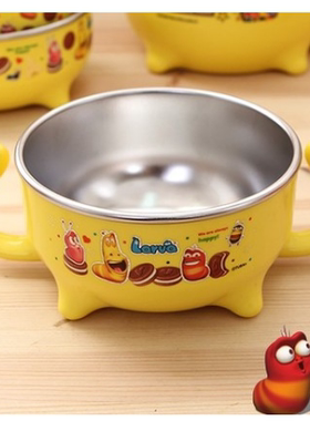 韩国进口正品 larva臭屁虫可爱带小爪子水杯单柄大碗双柄小碗餐盘