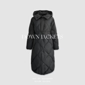 新款 冬季 长款 韩版 鹅绒羽绒服755松紧腰连帽保暖抗风女装 羽绒服