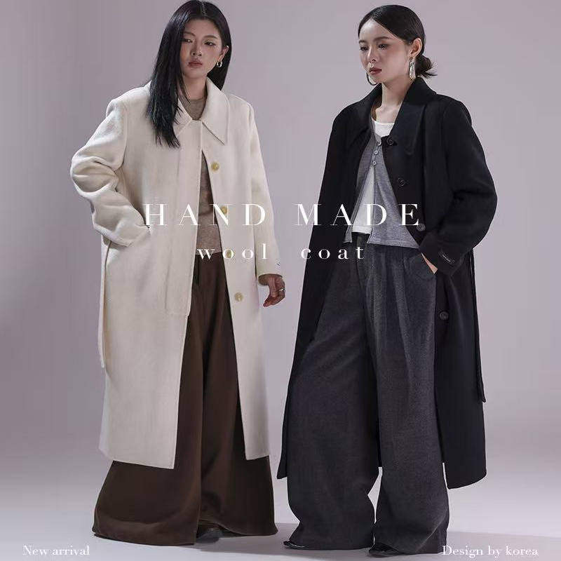 韩版 秋季新款棉羊毛长款大衣85253系腰绳时尚洋气女装羊毛大衣,女装/女士精品,毛呢外套,淘宝优惠券,粉丝福利购,淘宝优惠卷