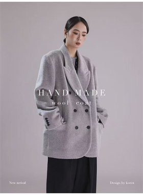 春季新款绵羊毛女装外套85085 西服款职业休闲长毛女装羊毛外套
