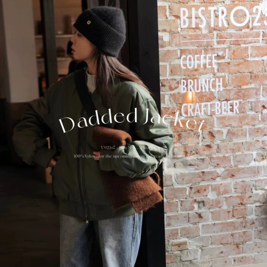 新款  韩版短款棉服2267 日常休闲尼龙夹克小众女装短款上衣女