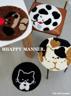 MhappyManner 原创簇绒猫咪狗狗可爱椅垫 四季家用办公室防滑坐垫