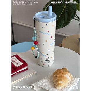 MhappyManner 原创彩虹波波大容量保温杯 316不锈钢水杯可爱水壶