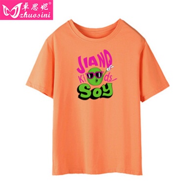 夏季圆领百搭卡通时尚短袖T恤女