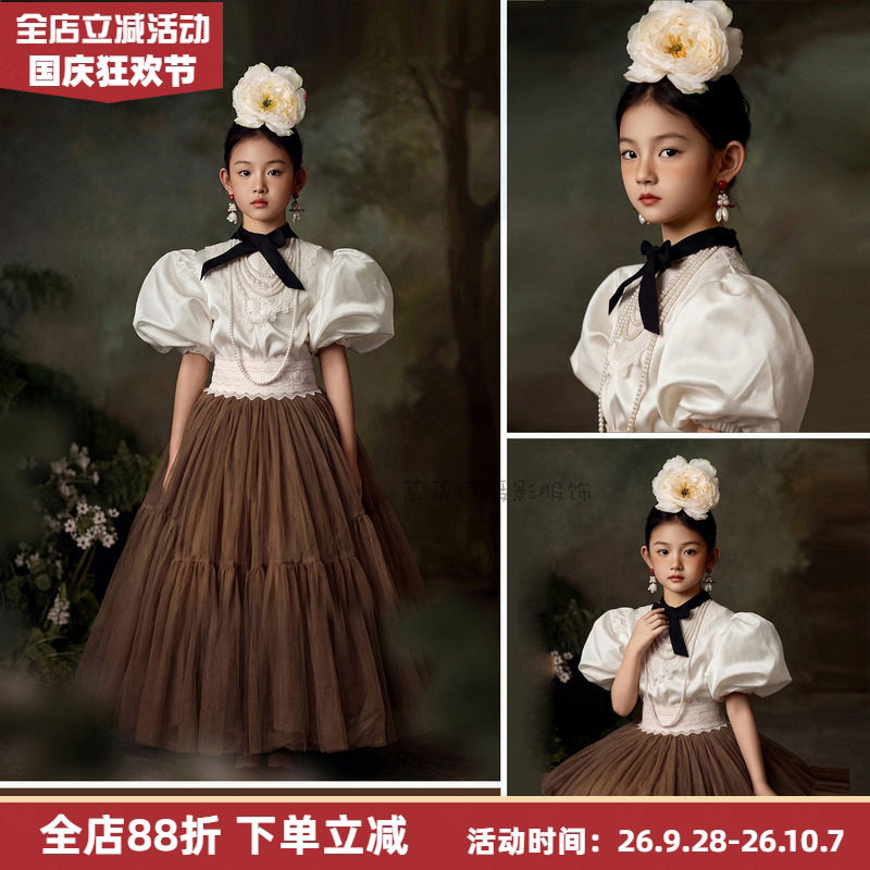 大女孩复古蕾丝风洛丽塔女童礼服