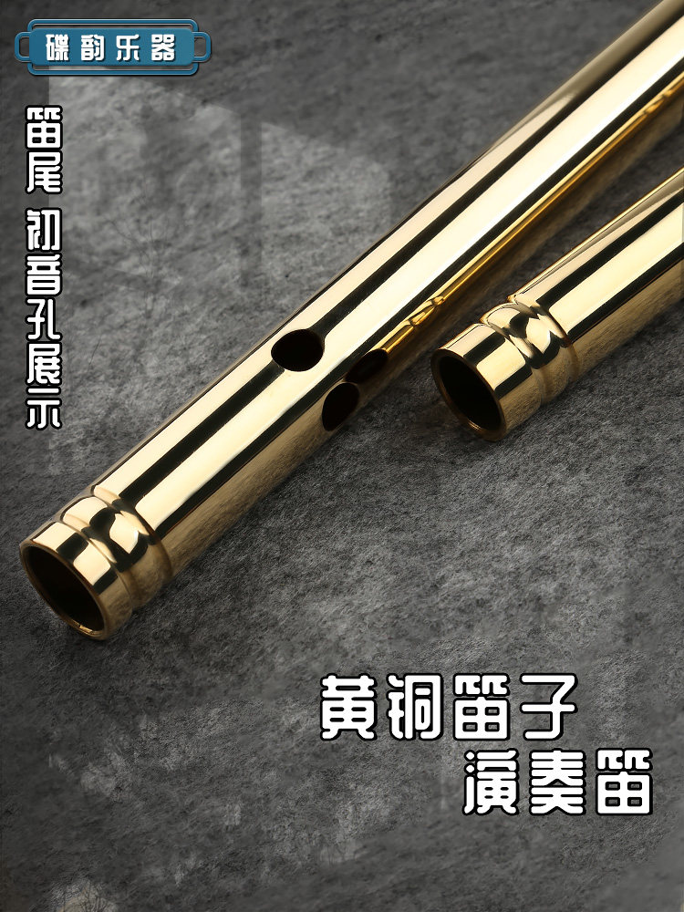 黄铜笛子纯铜专业演奏笛精制高端竹笛金属加厚横笛小众乐器初学者