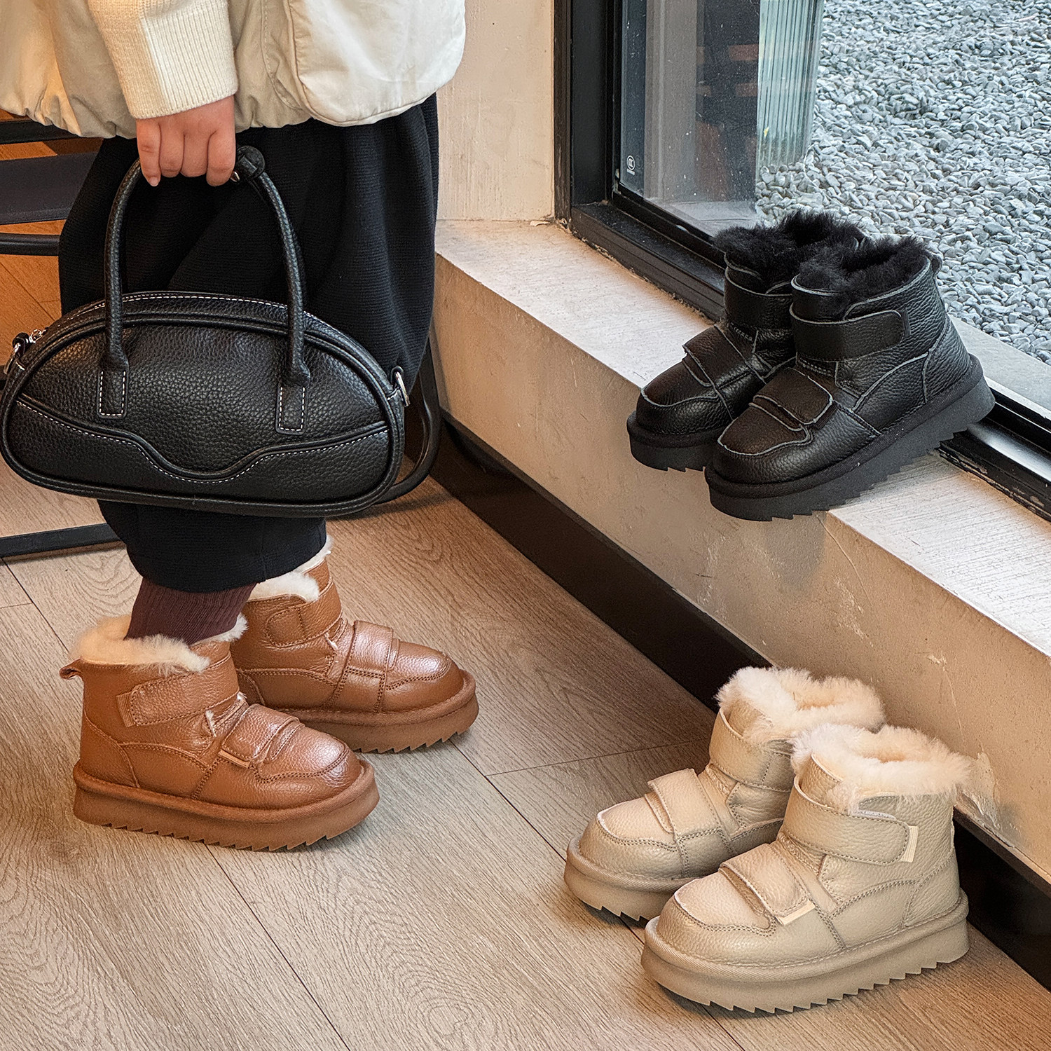 儿童雪地靴冬季新款加厚绒保暖女童大棉鞋真皮防水男童宝宝棉靴子,童鞋/婴儿鞋/亲子鞋,雪地靴,淘宝优惠券,粉丝福利购,淘宝优惠卷