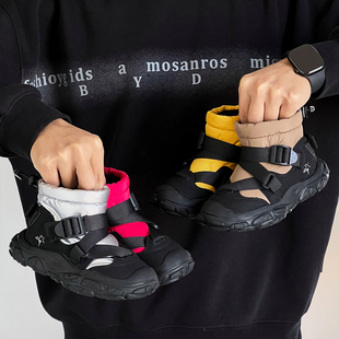 儿童户外雪地靴男女童冬季加绒加厚防水防滑保暖高帮登山大棉鞋子