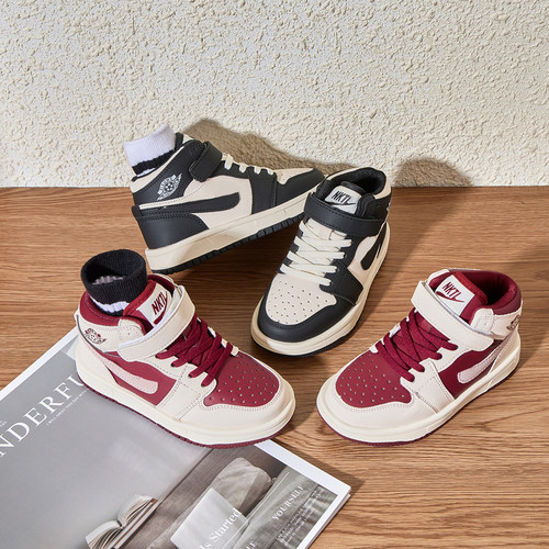 儿童高帮板鞋秋季新款潮牌女童鞋