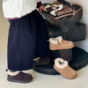 儿童毛绒勃肯鞋女童冬季新款加绒保暖羊羔毛大棉鞋韩版百搭男童鞋