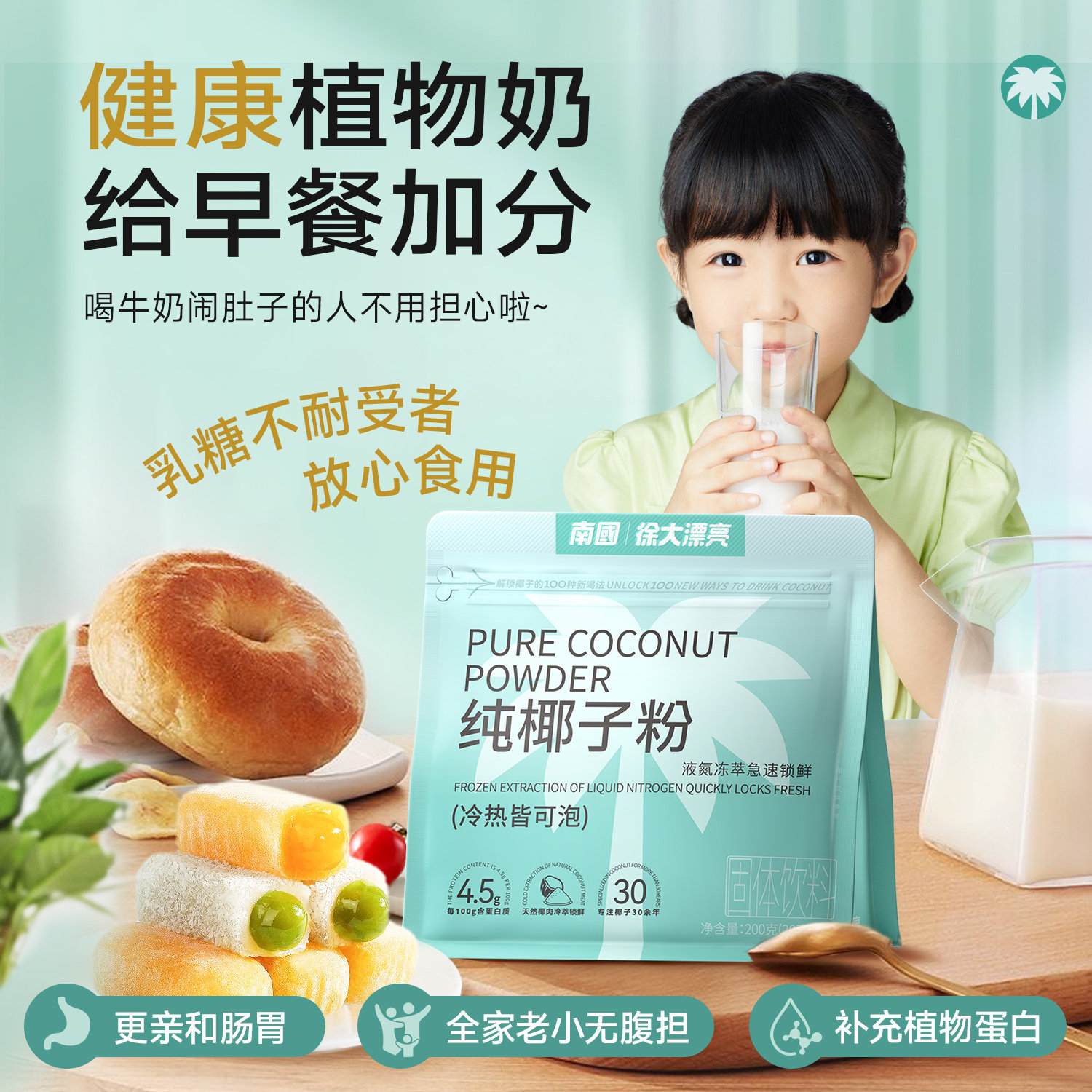 【含有氨基酸】南国液氮纯椰子粉图片