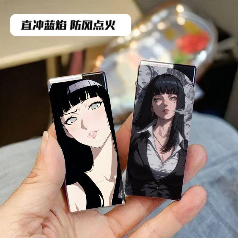 爆款卡通动漫少女打火机可爱女生款自用动漫直冲防风高颜值送男友
