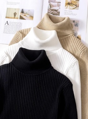 高领毛衣女秋冬季加厚黑色打底衫修身保暖2024新款内搭上衣针织衫