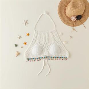 文胸 波西米亚民族风短款 泳衣性感刺绣系带女装 上衣泳装