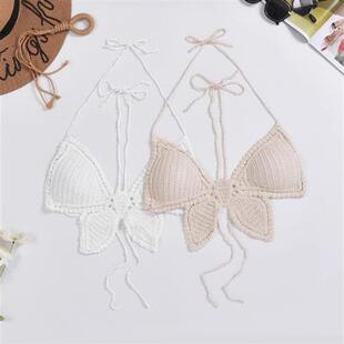 泳装 波西米亚风泳衣小背心性感刺绣文胸系带上衣短款 女装 时尚 夏季