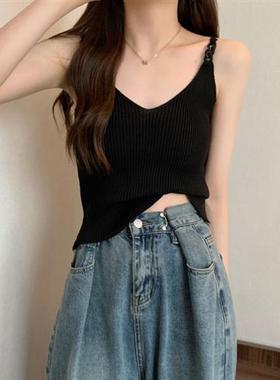 多巴胺设计露背chic红色吊带背心修身辣妹美背外穿无袖上衣内搭