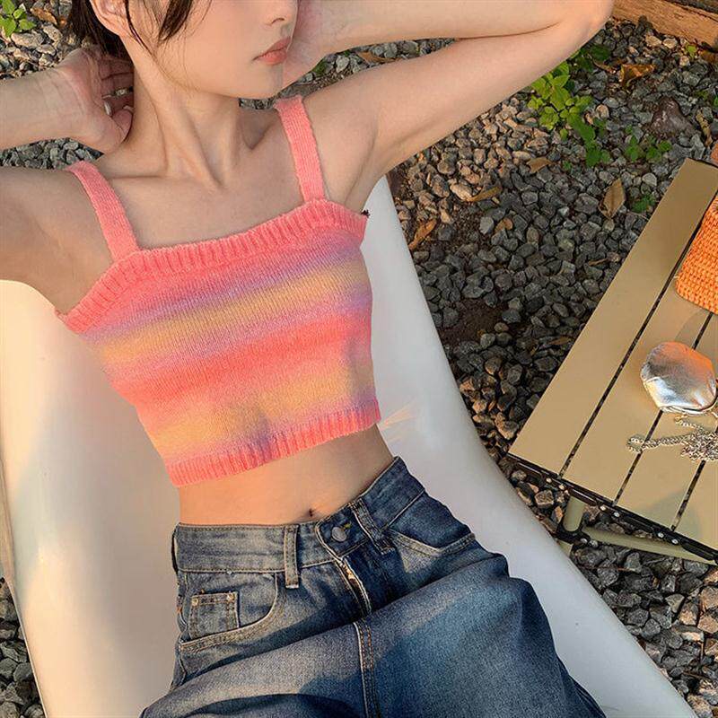 甜辣小吊带女外穿性感裹胸短款针织背心夏季新款辣妹chic紧身上衣
