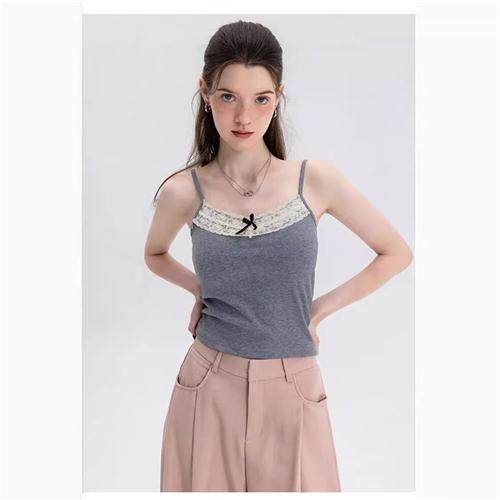 时尚蕾丝美背内搭吊带背心女夏季时尚甜美气质修身显瘦打底上衣