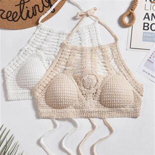 文胸 波西米亚民族风短款 泳衣性感刺绣系带女装 上衣泳装