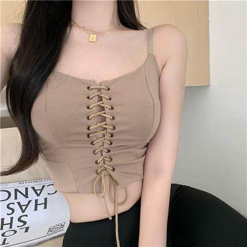 性感绑带纯欲吊带背心女设计感内搭气质夏季2024新款辣妹外穿上衣