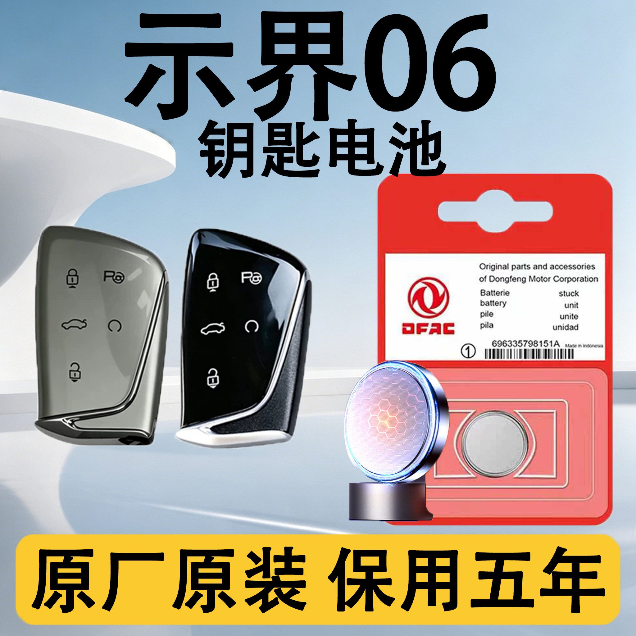 示界06原装汽车遥控钥匙电池电子