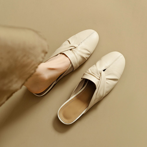 绝美巨好穿法式复古包头半拖鞋女